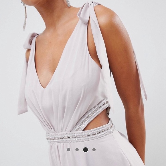 Tie shoulder cut out maxi formal dress - Picture 3 of 4